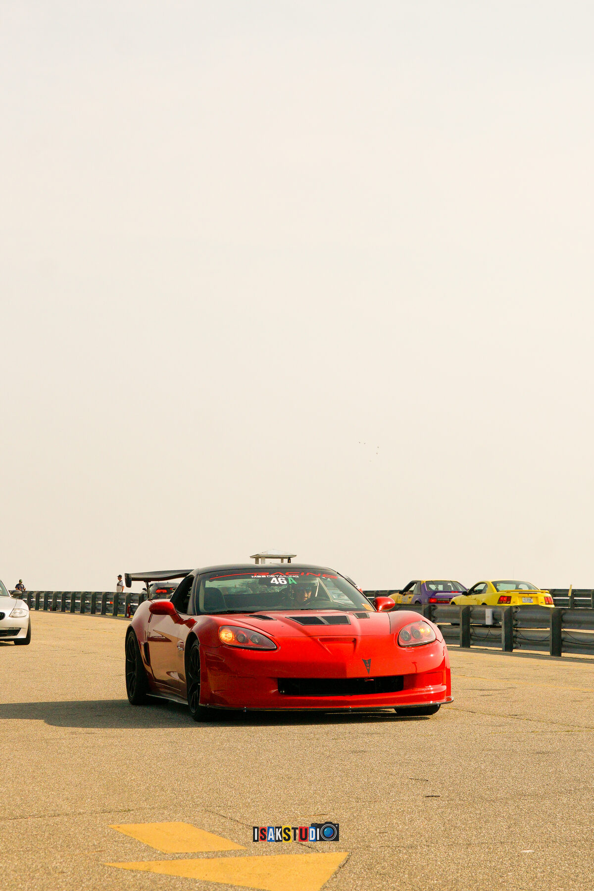 Sports car at golden hour, Gingerman track day, photographed by Isa Khan